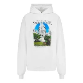Balenciaga herre-trøje med landskabsmønster, løs pasform, hvid, 641679TJVH99000 Balenciaga herre-trøje med landskabsmønster, løs pasform, hvid, 641679TJVH99000