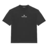 Balenciaga-herrebluse med alfabetprint, korte ærmer, sort 612966TJVD91034