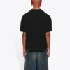 Balenciaga-herrebluse med alfabetprint, korte ærmer, sort 612966TJVD91034