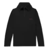 Balenciaga-herrejakke med broderet logo, halv lynlås og høj krave, sort 486144TWK521000