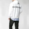 Balenciaga-herretrøje med logo på ryggen, hvid, 556143TAV379000