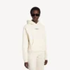 Balenciaga-hettetrøje til kvinder med medium pasform og rygdetalje i cremefarve