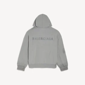 Balenciaga-hettetrøje til mænd med lynlås og almindelig pasform i Balenciaga-grå