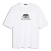 Balenciaga hvid herre-T-shirt med BB-logo og klassisk logo-print, korte ærmer 570803TEV489044