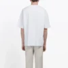 Balenciaga hvid herre-T-shirt med BB-logo og klassisk logo-print, korte ærmer 570803TEV489044