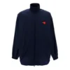 Balenciaga-jakke med logo, lynlås og opretstående krave til mænd, blå 622002TIO508065