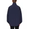 Balenciaga-jakke med logo, lynlås og opretstående krave til mænd, blå 622002TIO508065
