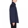 Balenciaga-jakke med logo, lynlås og opretstående krave til mænd, blå 622002TIO508065