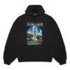 Balenciaga Landscape Loose Hættetrøje til mænd, sort 641679TJVH91000
