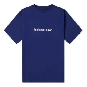 Balenciaga Logo Alphabet kortærmet bluse til mænd, blå, 612966TIV541195 Balenciaga Logo Alphabet kortærmet bluse til mænd, blå, 612966TIV541195