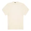 Balenciaga-logo broderet rundhalset kortærmet T-shirt til mænd, cremehvid 641614TJV829757