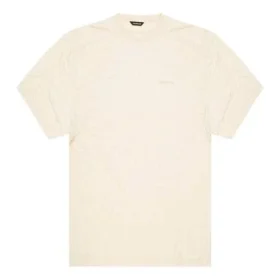 Balenciaga-logo broderet rundhalset kortærmet T-shirt til mænd, cremehvid 641614TJV829757 Balenciaga-logo broderet rundhalset kortærmet T-shirt til mænd, cremehvid 641614TJV829757