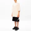 Balenciaga-logo broderet rundhalset kortærmet T-shirt til mænd, cremehvid 641614TJV829757