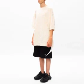 Balenciaga-logo broderet rundhalset kortærmet T-shirt til mænd, cremehvid 641614TJV829757 Balenciaga-logo broderet rundhalset kortærmet T-shirt til mænd, cremehvid 641614TJV829757