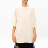 Balenciaga-logo broderet rundhalset kortærmet T-shirt til mænd, cremehvid 641614TJV829757