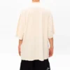 Balenciaga-logo broderet rundhalset kortærmet T-shirt til mænd, cremehvid 641614TJV829757