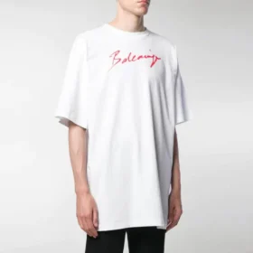 Balenciaga-logo-print, kortærmet, hvid, til mænd 583214TFV639783 Balenciaga-logo-print, kortærmet, hvid, til mænd 583214TFV639783