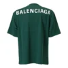Balenciaga-logo-print til mænd, kortærmet, grøn 570805THV803230