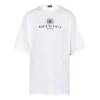Balenciaga-logo-printet herre-T-shirt med rund hals og korte ærmer, hvid 556150TYK239000