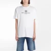 Balenciaga-logo-printet herre-T-shirt med rund hals og korte ærmer, hvid 556150TYK239000