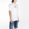 Balenciaga-logo-printet herre-T-shirt med rund hals og korte ærmer, hvid 556150TYK239000