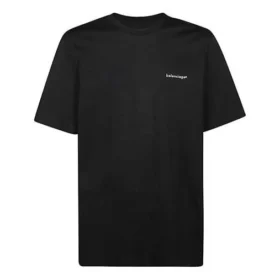 Balenciaga-logo-strik med korte ærmer til mænd, sort 556150TYK281000 Balenciaga-logo-strik med korte ærmer til mænd, sort 556150TYK281000