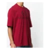 Balenciaga-logo til mænd, rund hals, korte ærmer, rød 556148TDV516064