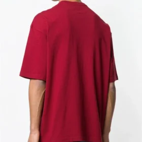 Balenciaga-logo til mænd, rund hals, korte ærmer, rød 556148TDV516064 Balenciaga-logo til mænd, rund hals, korte ærmer, rød 556148TDV516064