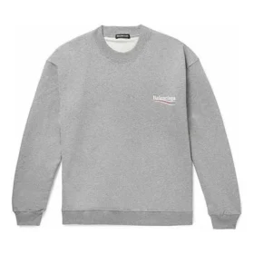 Balenciaga Micro Mark-pullover med alfabetmønster og rund hals til mænd, grå, 556147TBV141300 Balenciaga Micro Mark-pullover med alfabetmønster og rund hals til mænd, grå, 556147TBV141300