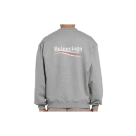 Balenciaga Micro Mark-pullover med alfabetmønster og rund hals til mænd, grå, 556147TBV141300 Balenciaga Micro Mark-pullover med alfabetmønster og rund hals til mænd, grå, 556147TBV141300