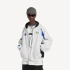 Balenciaga | NBA-samarbejde: Oversized hættetrøje med lynlås til mænd i hvid/flerfarvet