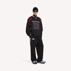 Balenciaga | NBA-samarbejde: Oversized joggingbukser til mænd i sort/hvid
