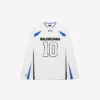 Balenciaga | NBA-samarbejde: Oversized langærmet T-shirt til mænd i hvid/flerfarvet