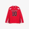Balenciaga | NBA-samarbejde: Oversized langærmet T-shirt til mænd i rød/flerfarvet