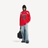 Balenciaga | NBA-samarbejde: Oversized langærmet T-shirt til mænd i rød/flerfarvet