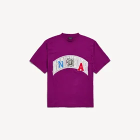 Balenciaga | NBA-samarbejds-T-shirt i oversize til mænd i violet Balenciaga | NBA-samarbejds-T-shirt i oversize til mænd i violet