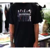 Balenciaga Oversize Logo-printet retro skuldertaske med korte ærmer til mænd, sort 620969TIVA11000
