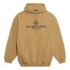 Balenciaga Paris Laurel Fleece-trøje med print til mænd, khaki 570811TIV259605