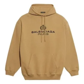 Balenciaga Paris Laurel Fleece-trøje med print til mænd, khaki 570811TIV259605 Balenciaga Paris Laurel Fleece-trøje med print til mænd, khaki 570811TIV259605