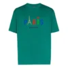 Balenciaga Paris Love Regular T-shirt til mænd med tryk, korte ærmer, grøn 594579TGV433640