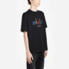 Balenciaga Paris Love T-shirt til mænd med almindelig pasform, tryk og korte ærmer, sort 594579TGV431000
