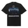 Balenciaga Rammstein Germany Band Crossover kortærmet T-shirt til mænd, sort 651795TLV511000