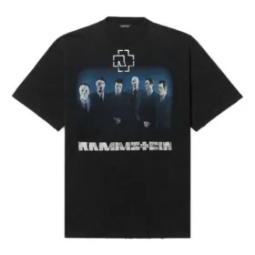 Balenciaga Rammstein Germany Band Crossover kortærmet T-shirt til mænd, sort 651795TLV511000 Balenciaga Rammstein Germany Band Crossover kortærmet T-shirt til mænd, sort 651795TLV511000