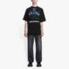 Balenciaga Rammstein Germany Band Crossover kortærmet T-shirt til mænd, sort 651795TLV511000