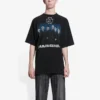 Balenciaga Rammstein Germany Band Crossover kortærmet T-shirt til mænd, sort 651795TLV511000