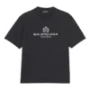 Balenciaga Retro Knit BB Paris-T-shirt til mænd med print, kortærmet, sort 594579TGV601000