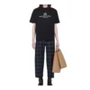 Balenciaga Retro Knit BB Paris-T-shirt til mænd med print, kortærmet, sort 594579TGV601000