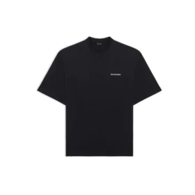 Balenciaga Retro Sports Logo-T-shirt til mænd med korte ærmer, sort, 641614TJVL41000 Balenciaga Retro Sports Logo-T-shirt til mænd med korte ærmer, sort, 641614TJVL41000