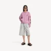 Balenciaga Sacra Cœur-hættetrøje med lynlås til kvinder i medium pasform i old pink
