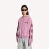 Balenciaga Sacra Cœur-hættetrøje med lynlås til kvinder i medium pasform i old pink